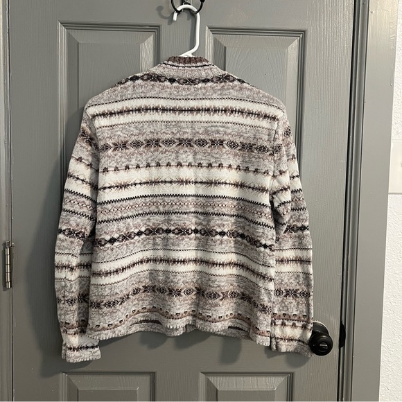 Tiara International Knit Zip Sweater Jacket with Earth Tones Y2K - Picture 6 of 7